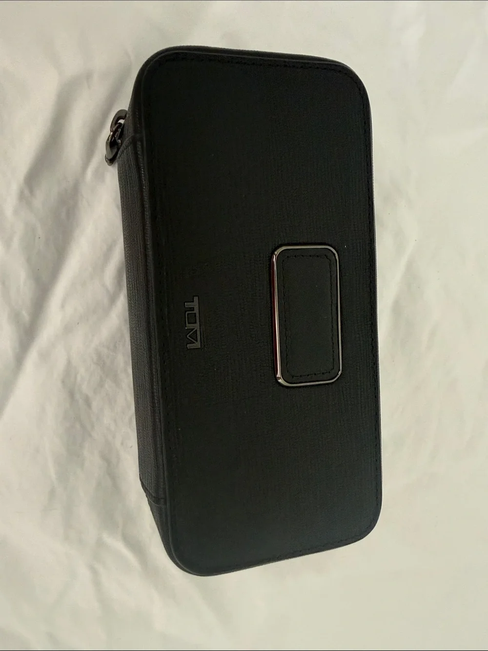 Tumi Black Nassau Watch Case with Leather Accent